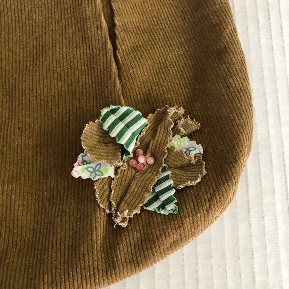LiLu Very Cute Fun Tan Corduroy Floral Purse Bag - Picture 11 of 11